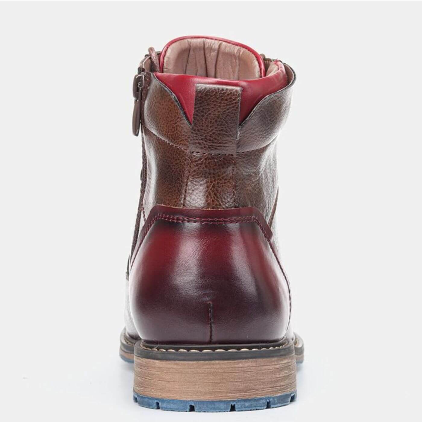 Men's brown Oxford-style boots with a structured upper and classic lace-up detailing