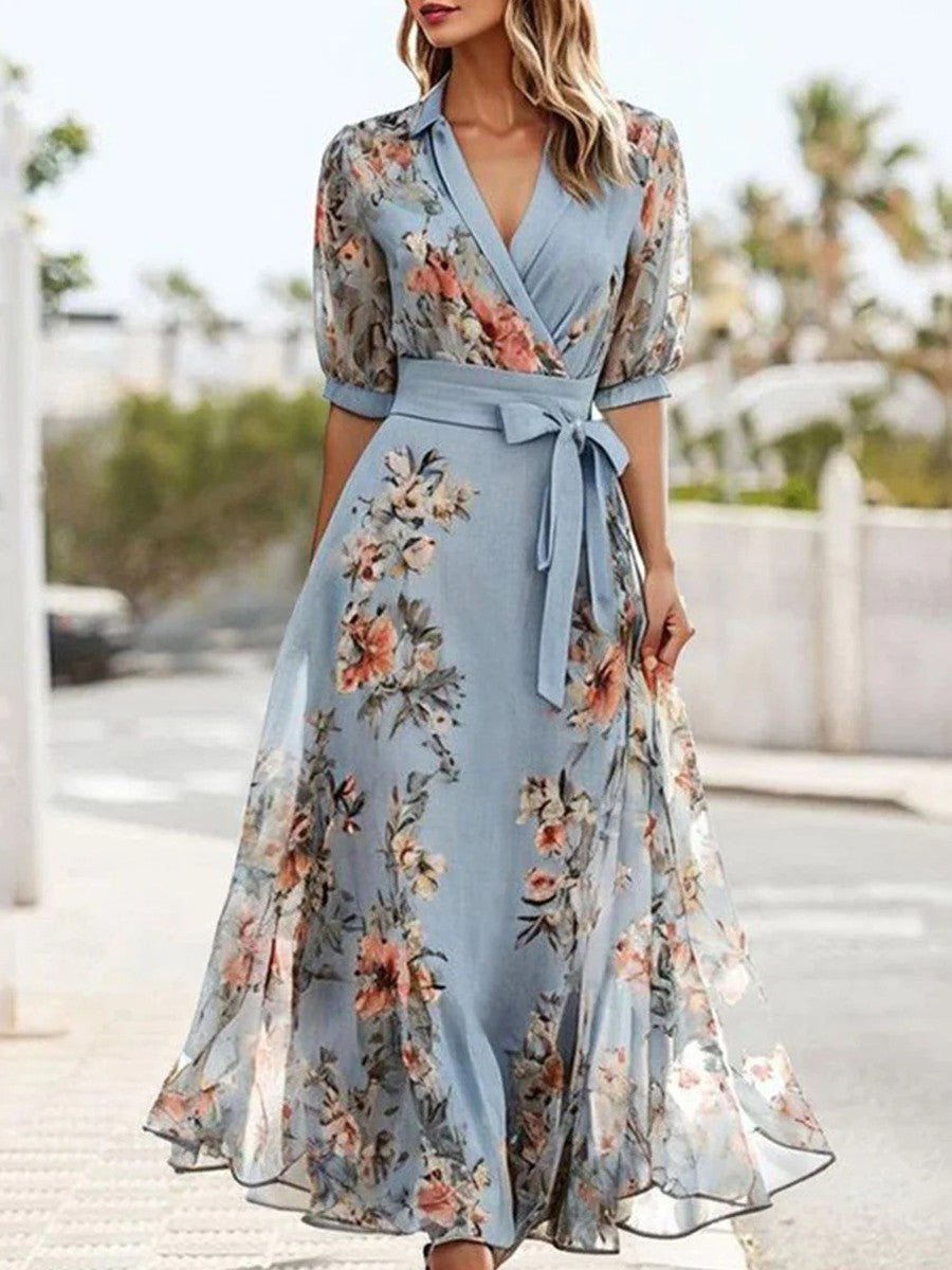 Hannah™ - Summer Midi Dress with Flowers
