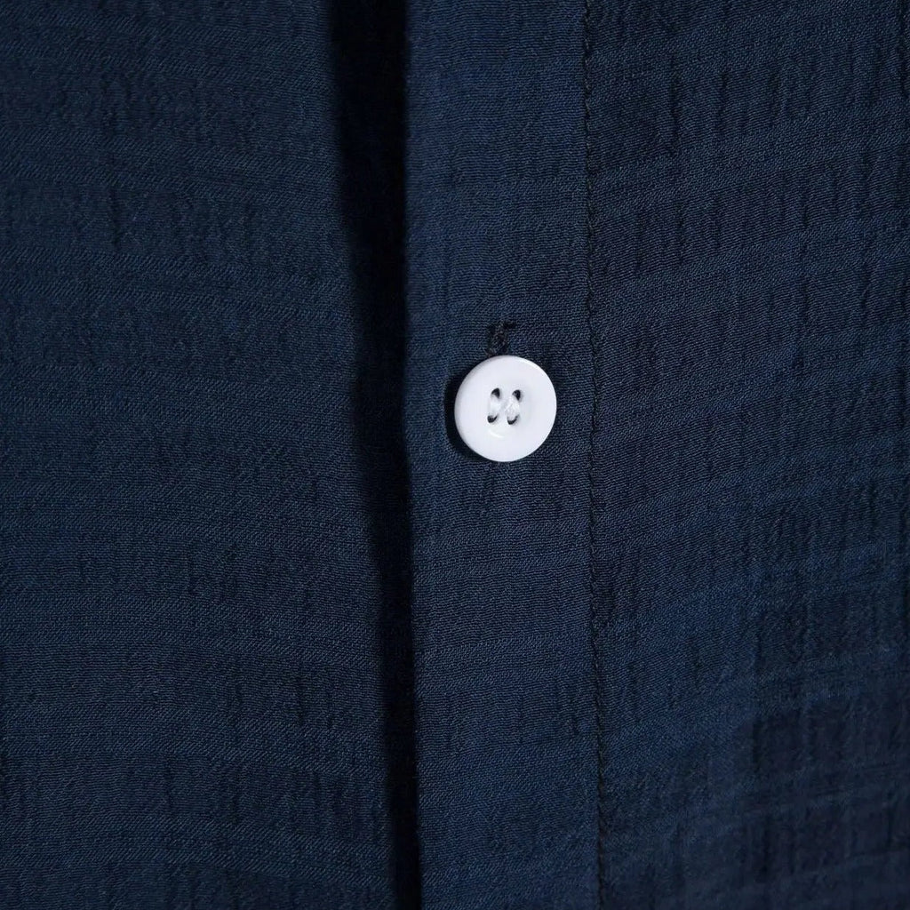 Men's classic summer shirt in white with a pleated front and clean collar