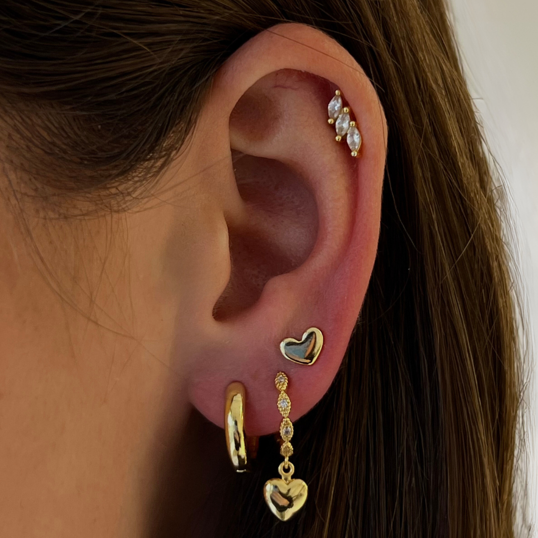 Gold statement drop earrings with polished elegant finish