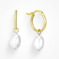 Gold sun pendant drop earrings with polished finish