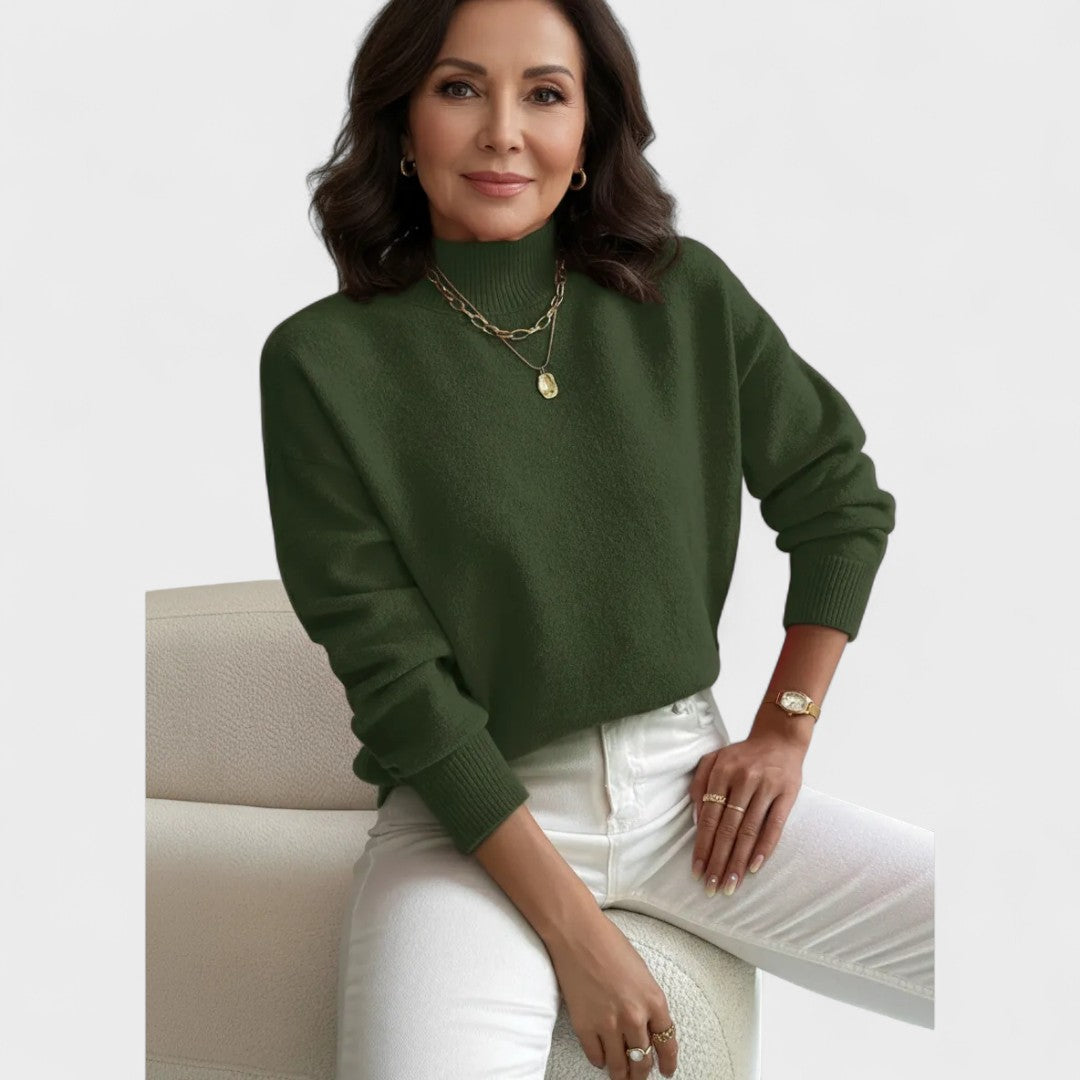 Soft roll-neck jumper in a close, elegant fit available in white, black and pastel shades
