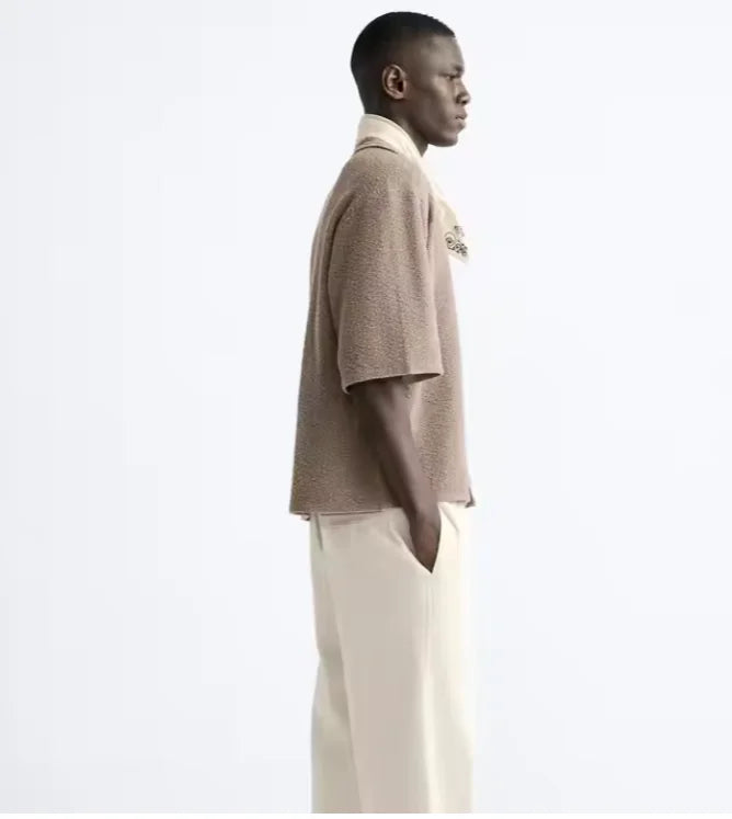 Men's heritage summer shirt in khaki with a soft, relaxed silhouette