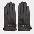 Men's dark classic winter gloves with smooth finish and structured silhouette