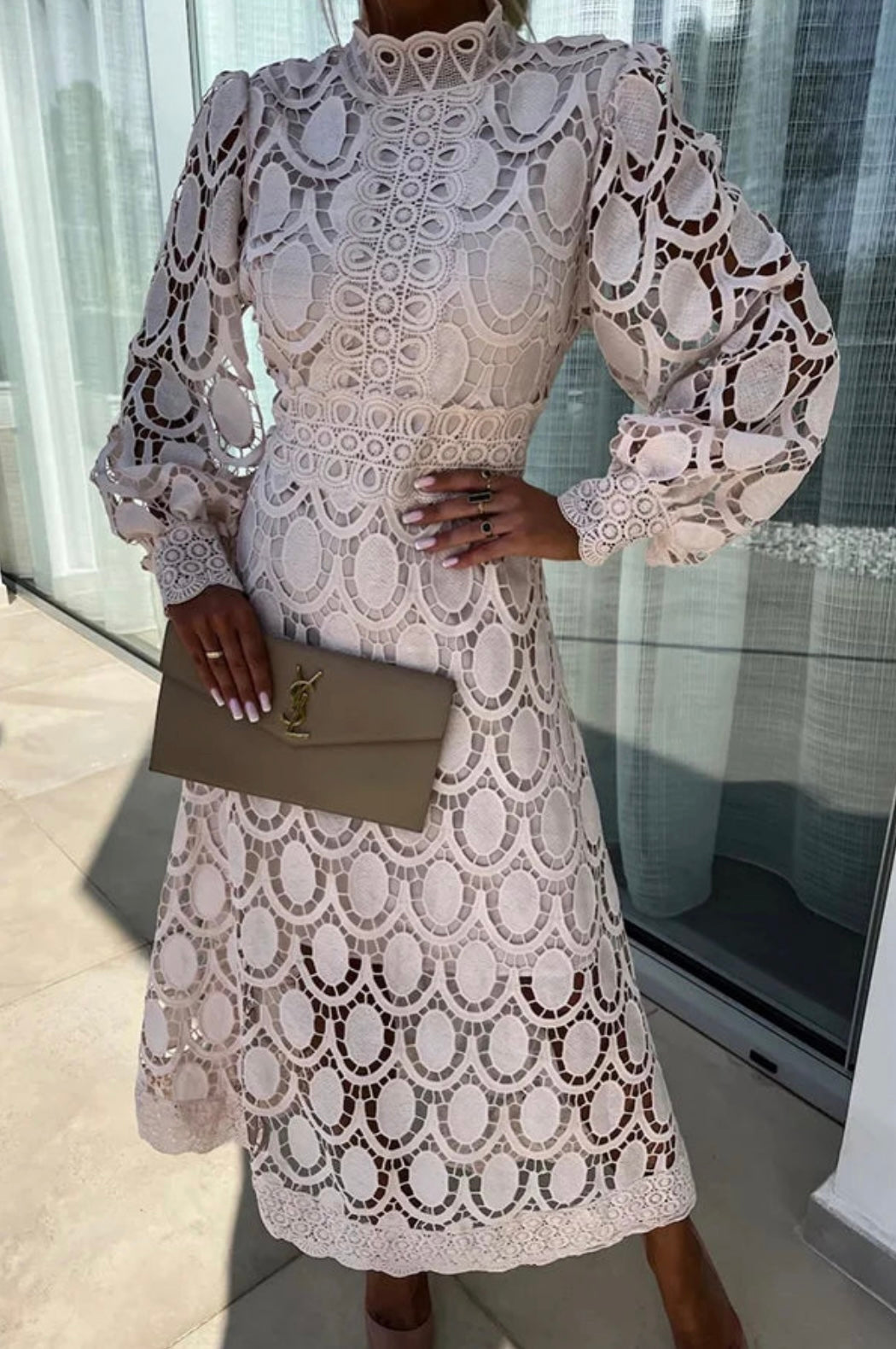 ELOAH™ | Elegant Lace Midi Dress