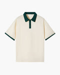 Men's classic polo shirt with contrasting collar trim in a clean, relaxed fit
