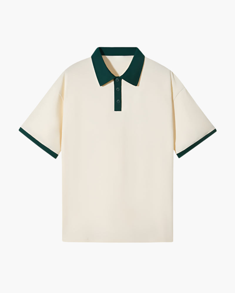 Men's classic polo shirt with contrasting collar trim in a clean, relaxed fit