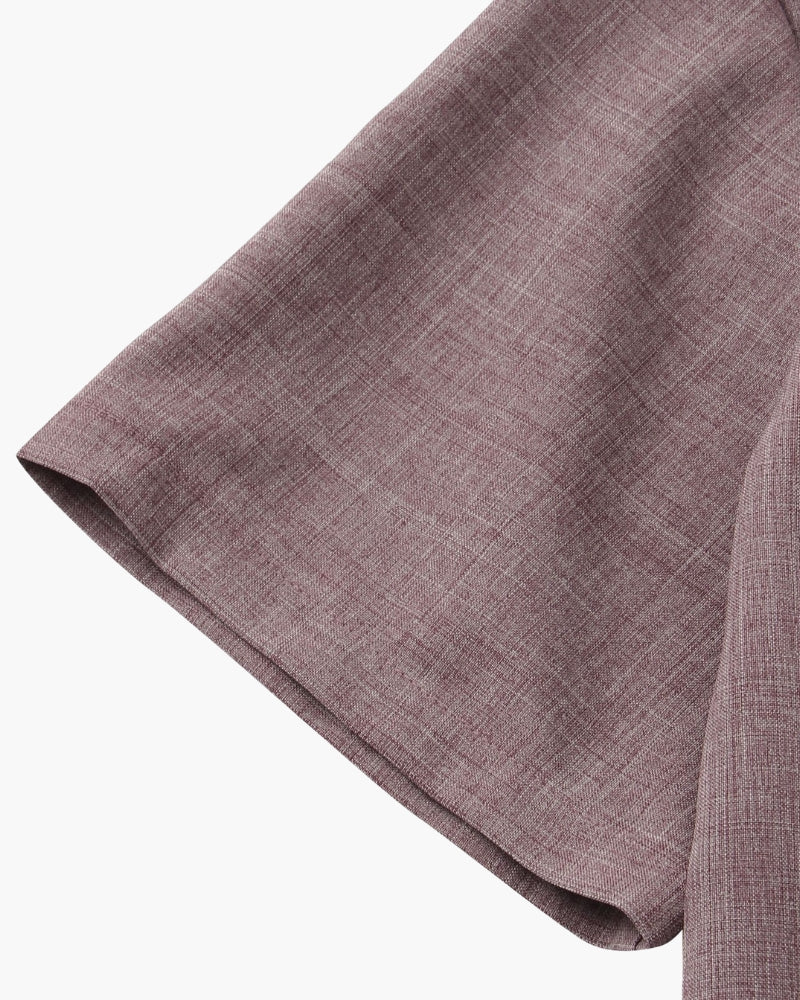 Men's mandarin collar shirt in khaki with a relaxed, clean silhouette