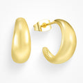 Classic gold hoop earrings in two sizes with polished finish
