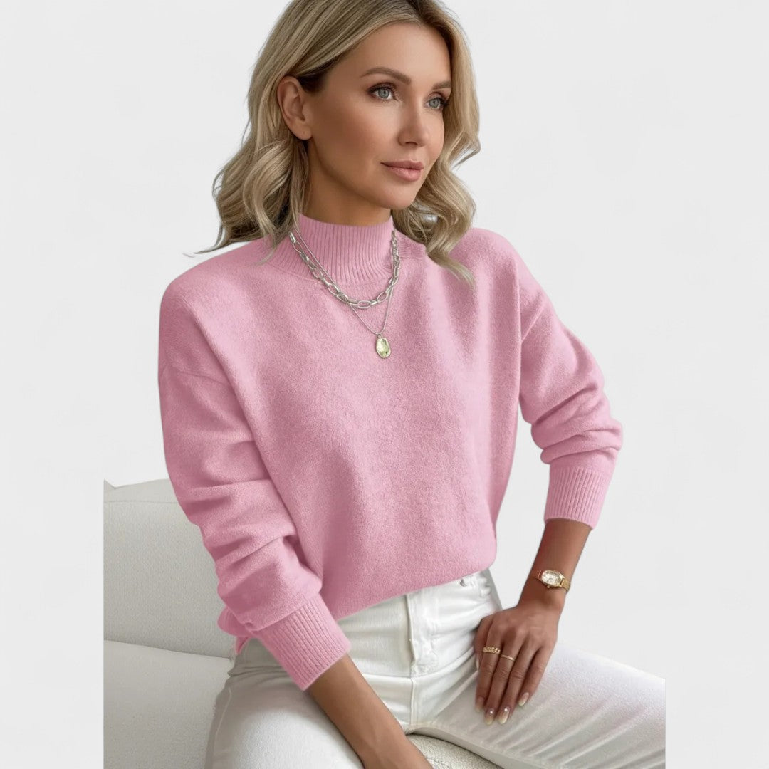 Soft roll-neck jumper in a close, elegant fit available in white, black and pastel shades