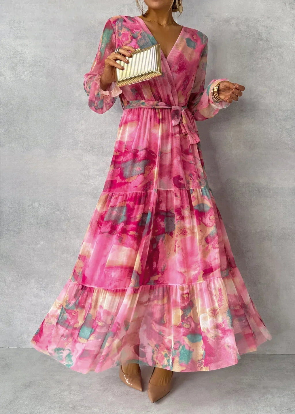Lieke™ - Wrap Dress with Floral Pattern