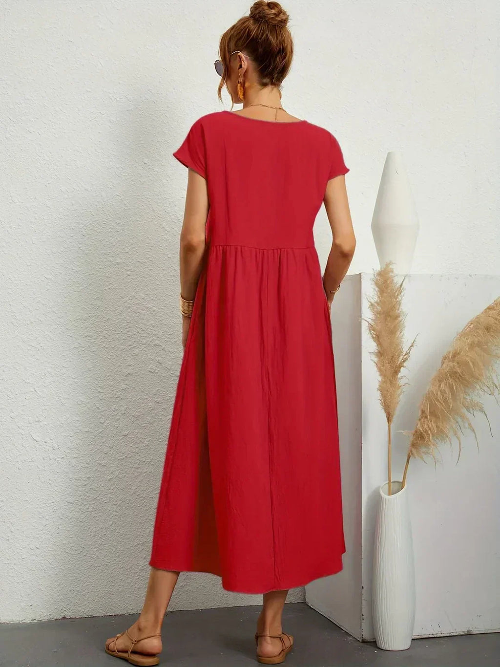GABRIELA™ | Fluid Midi Dress of Timeless Elegance