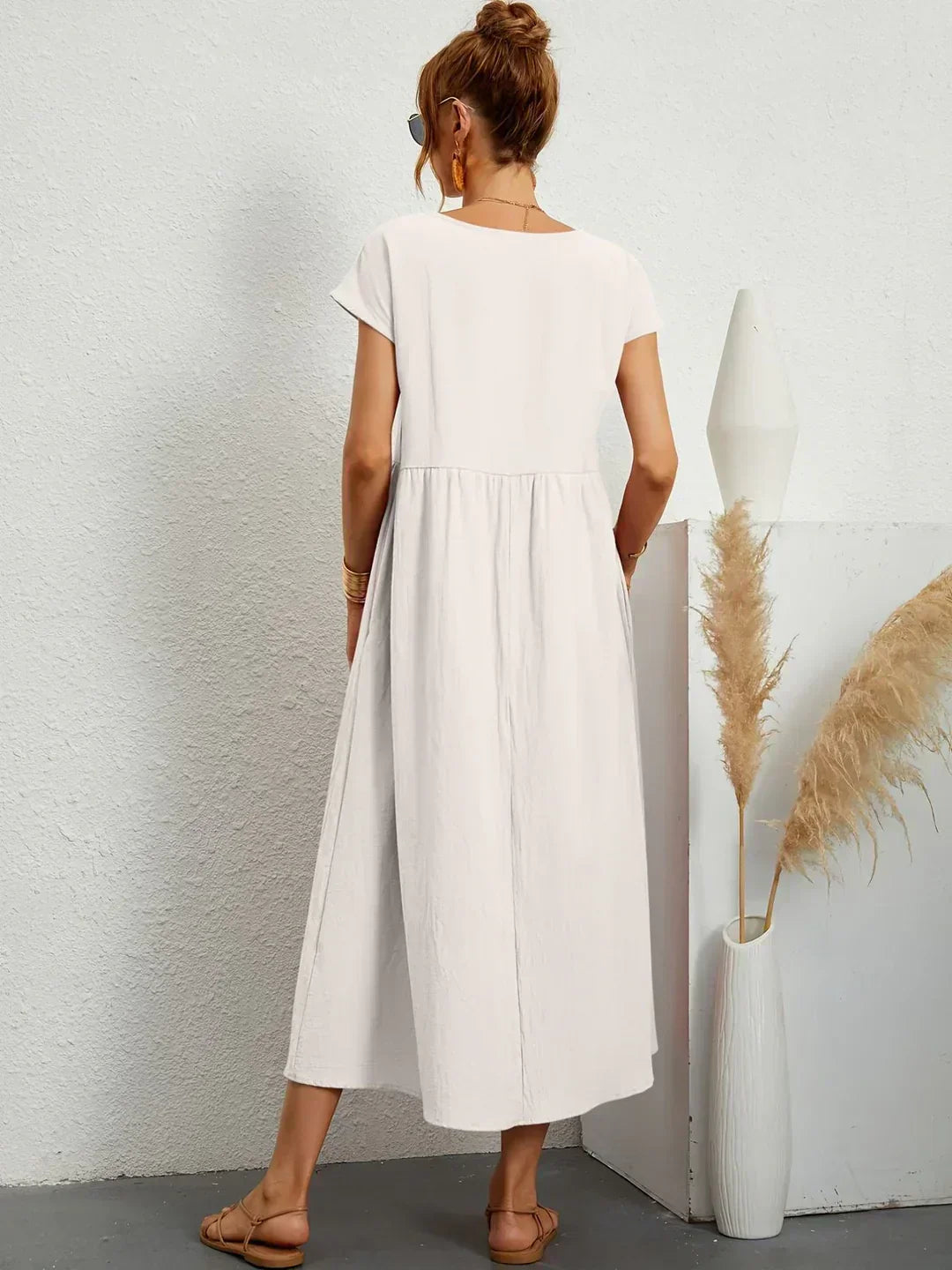 GABRIELA™ | Fluid Midi Dress of Timeless Elegance
