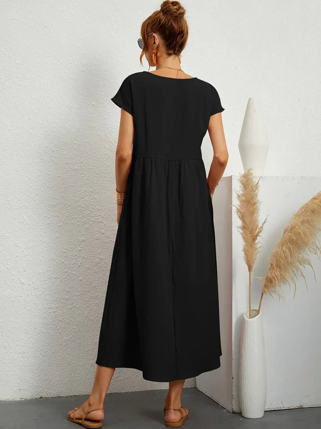 GABRIELA™ | Fluid Midi Dress of Timeless Elegance