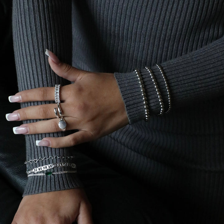 Gold beaded bracelet with smooth lustrous finish