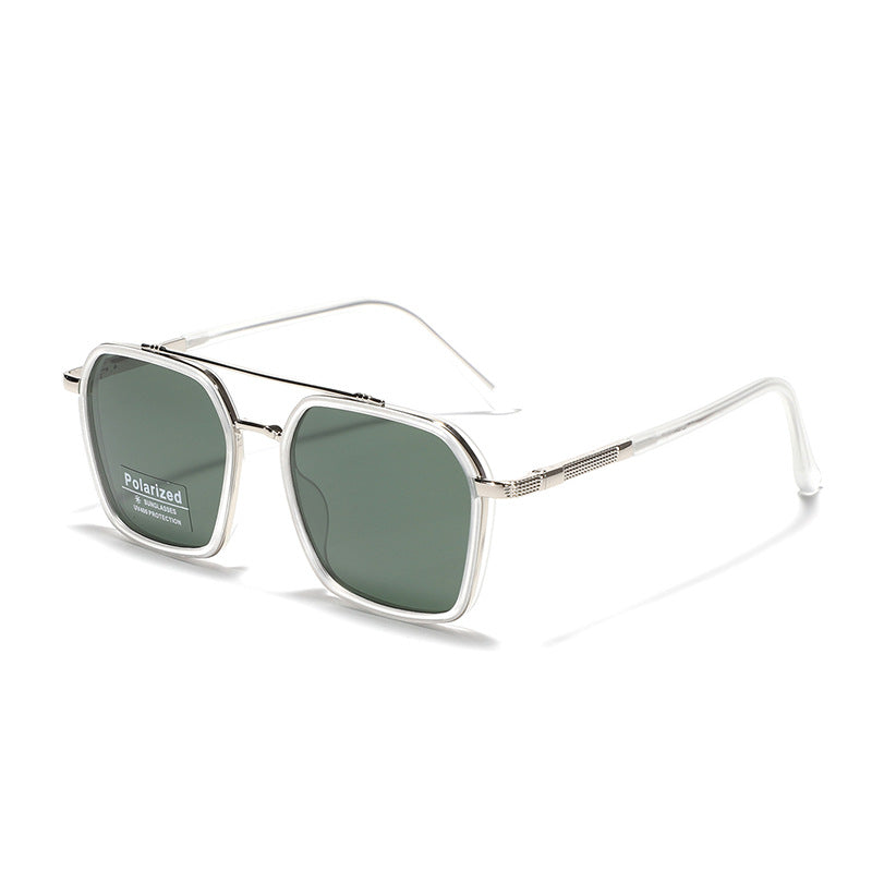 Geometric frame sunglasses in matte black with UV protection lenses