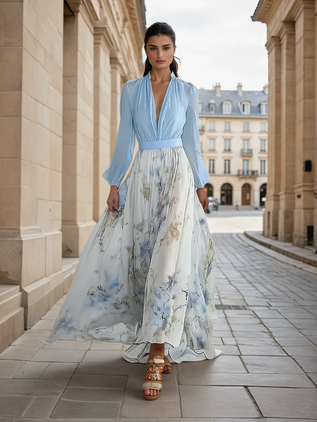 PENIEL™ | Elegant Floral Maxi Dress
