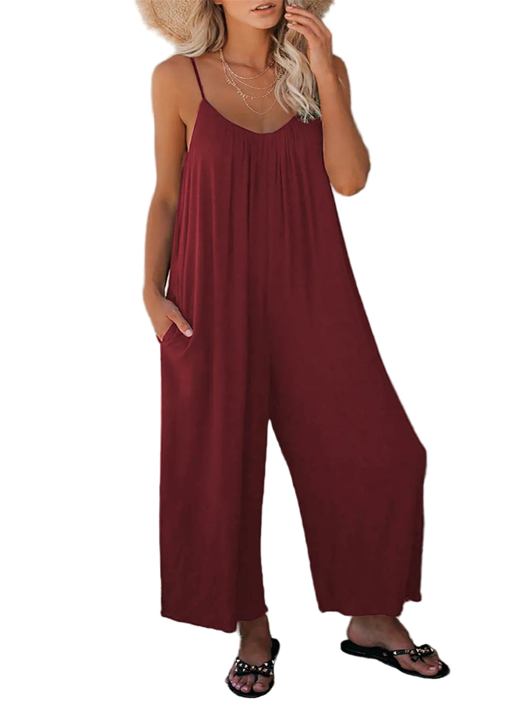 Relaxed wide-fit women's two-piece set in beige, available in a wide range of colours including red, grey, black, purple, navy and burgundy