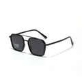 Geometric frame sunglasses in matte black with UV protection lenses