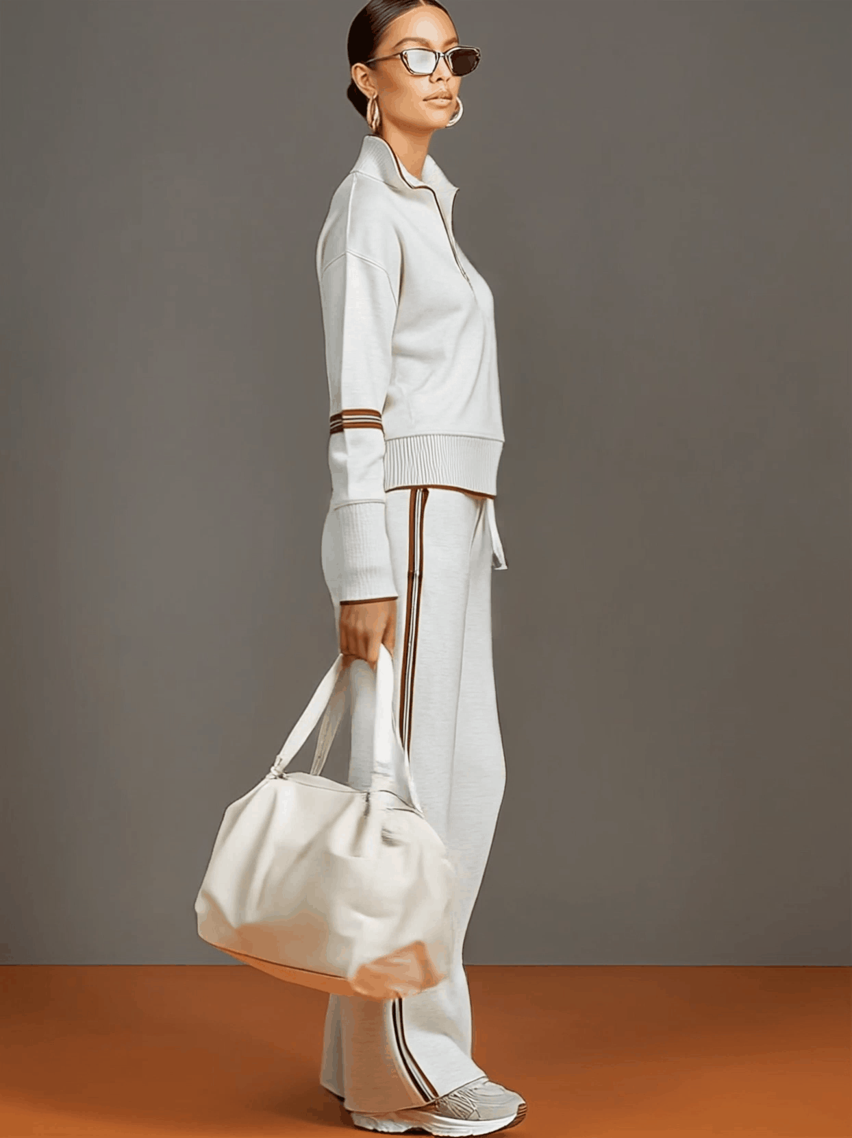PRISCILLA™ | Elegant Sporty Set with Half-Zip Sweatshirt