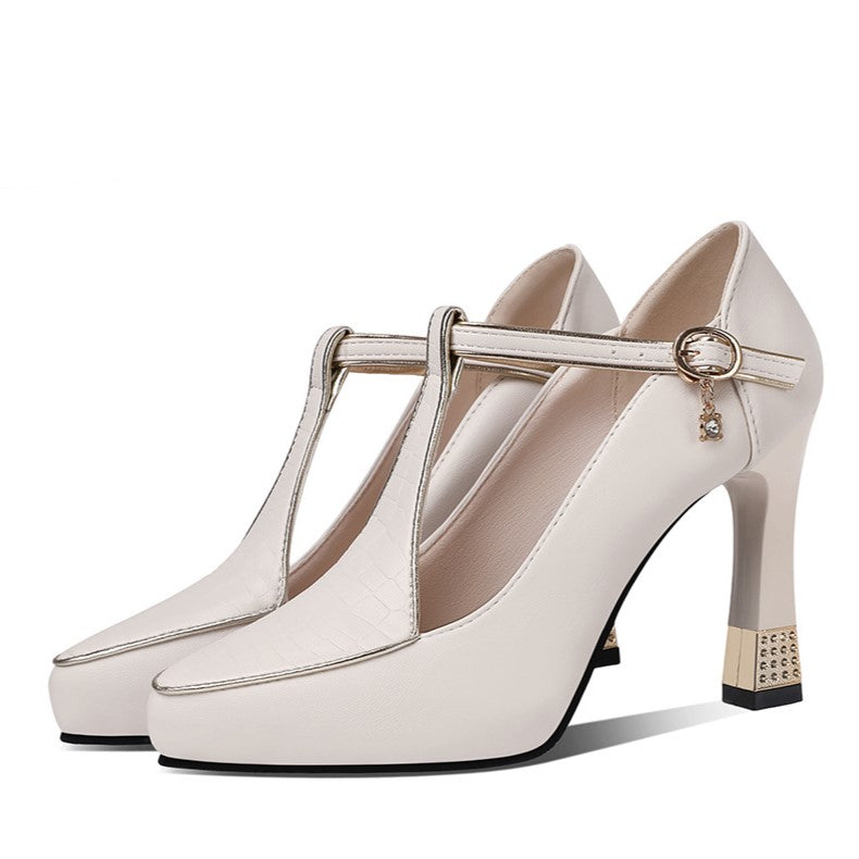 Aurora – T-Bar Jewel Court Shoes