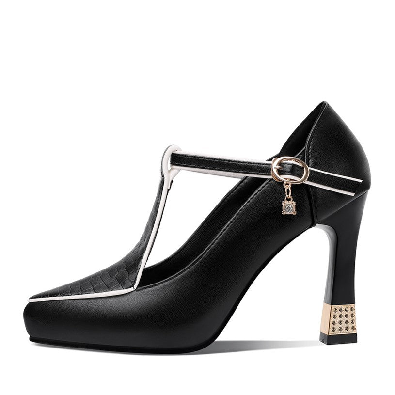 Aurora – T-Bar Jewel Court Shoes