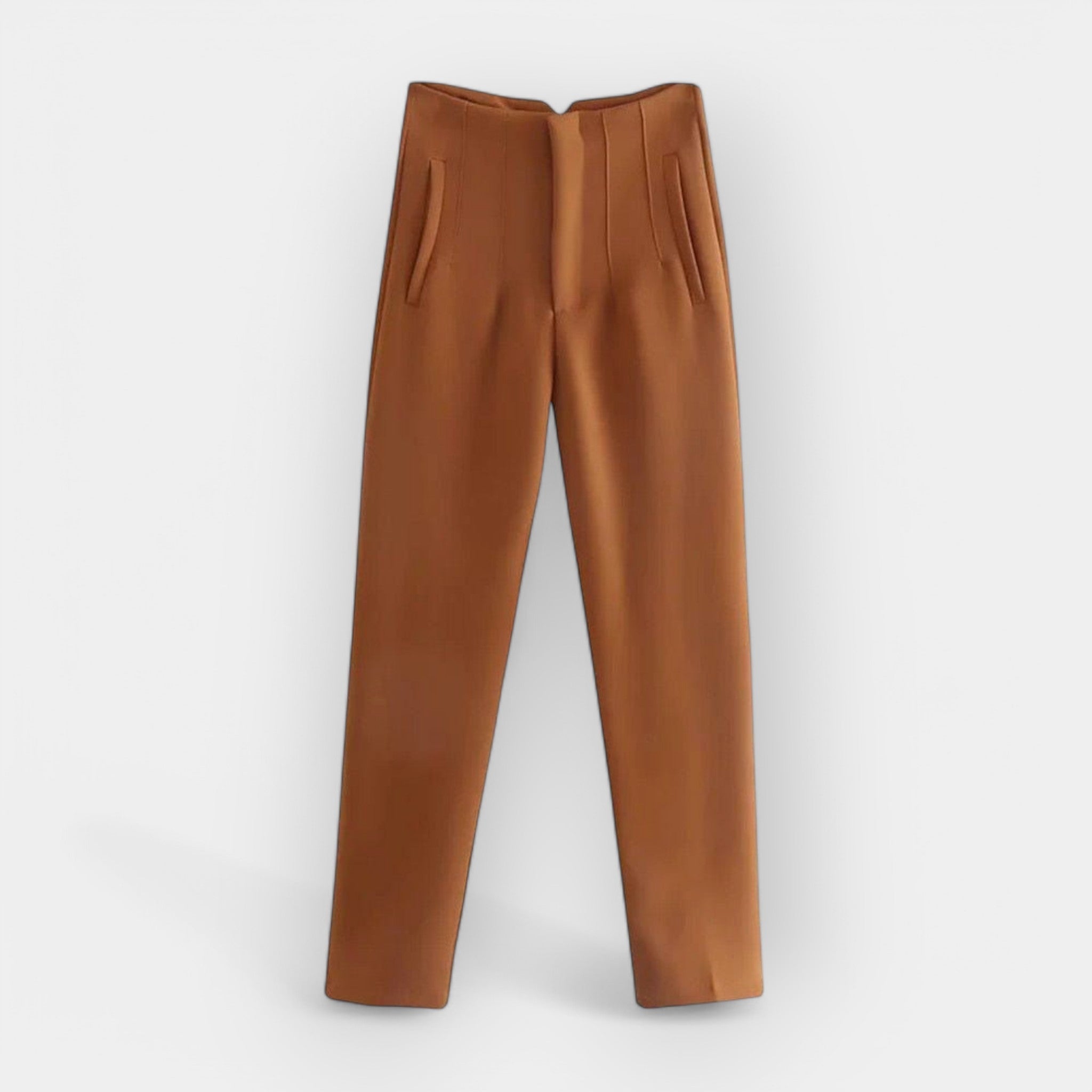 Women's elegant daytime trousers in cream with a smooth, fluid silhouette