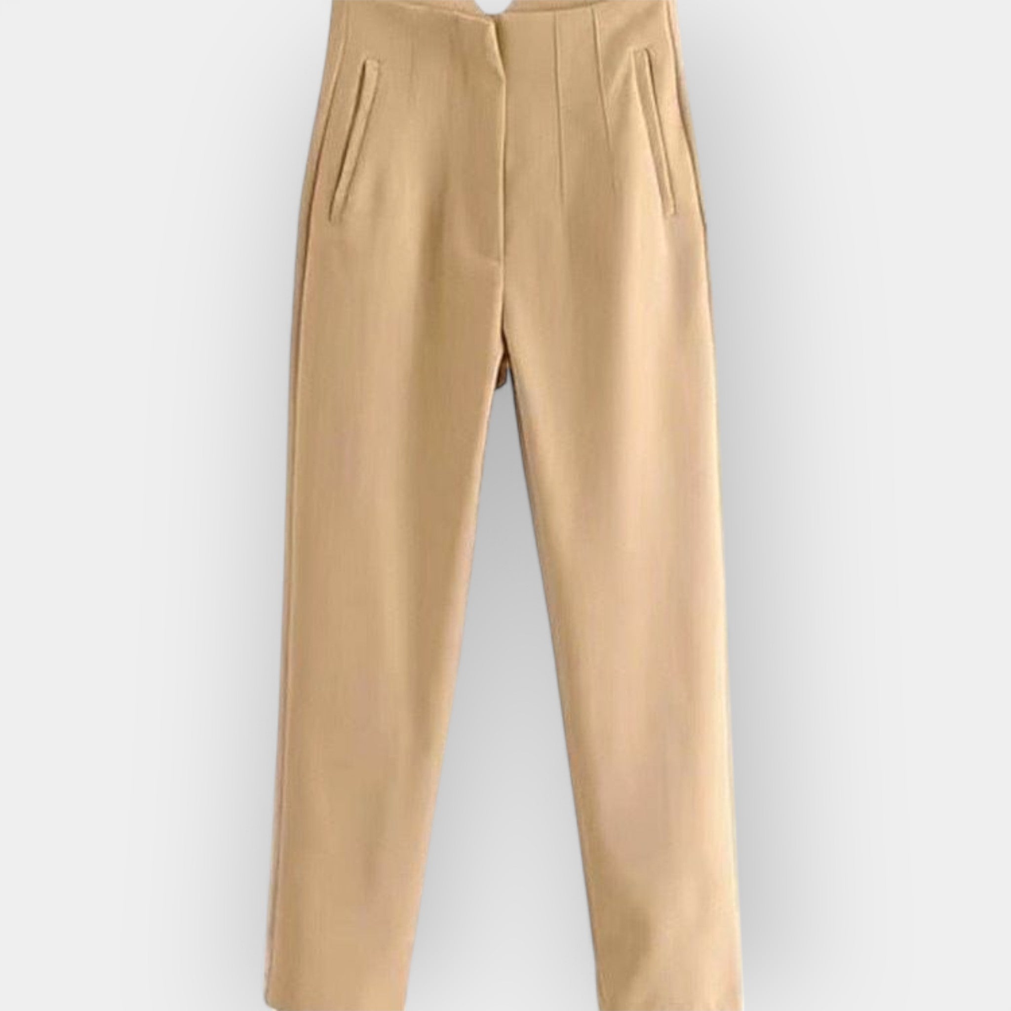 Women's elegant daytime trousers in cream with a smooth, fluid silhouette