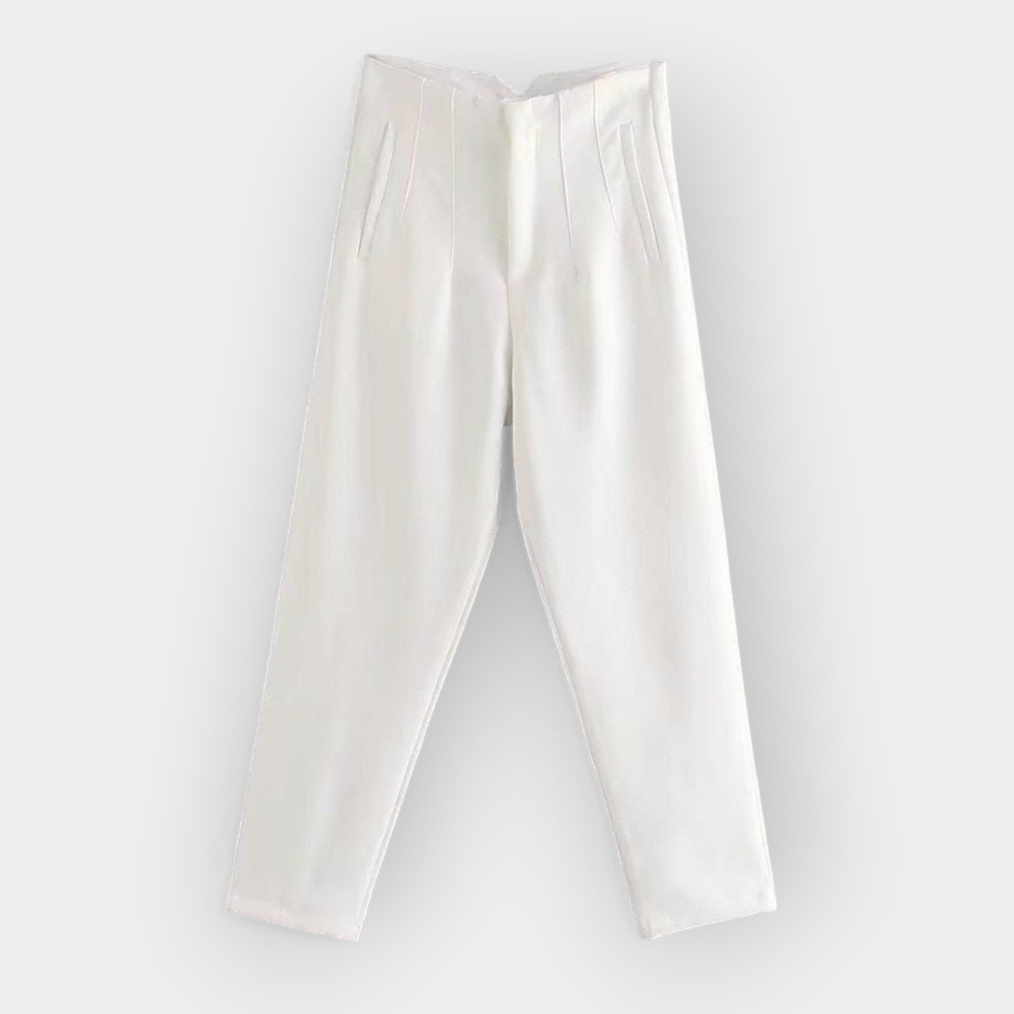 Women's elegant daytime trousers in cream with a smooth, fluid silhouette