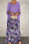 Audrey | Lightweight Dress in Purple Flower