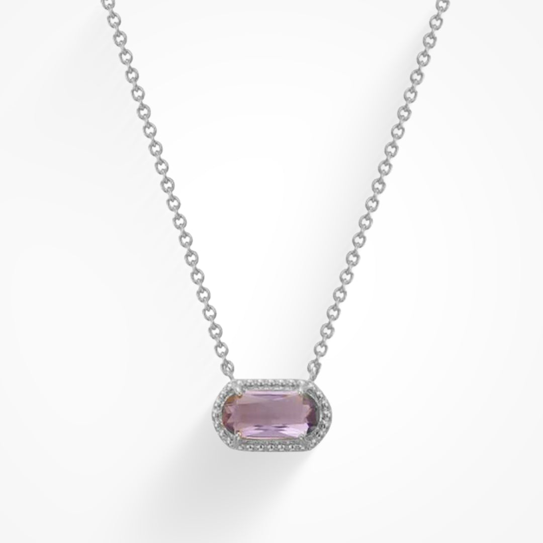 Delicate pendant necklace with coloured gemstone in turquoise