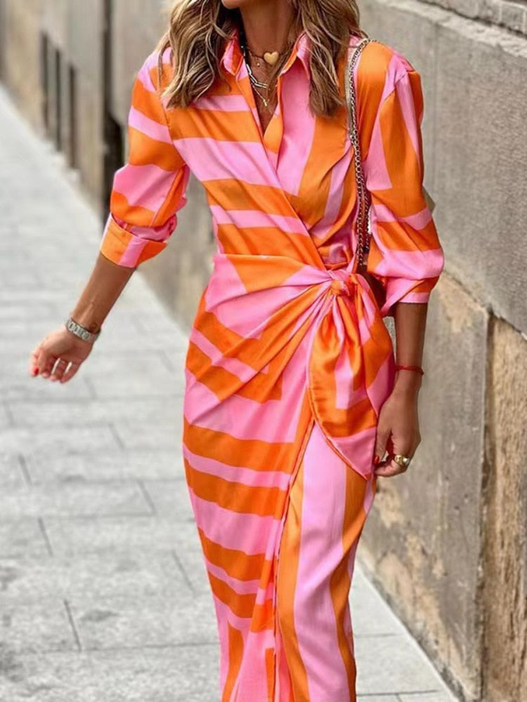 ELVINA™ | Printed Wrap Dress