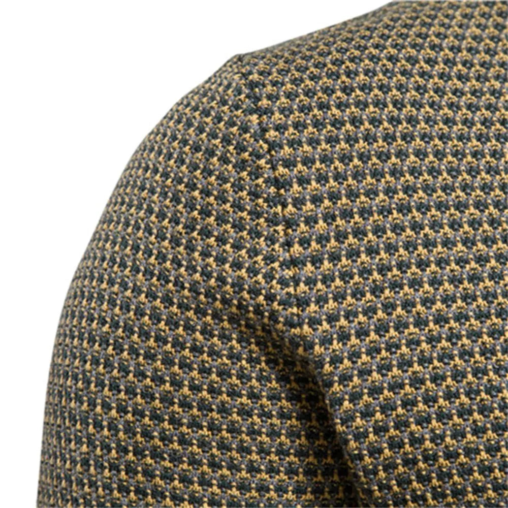 Men's diamond-pattern jumper in black with embroidered detailing and a clean regular fit