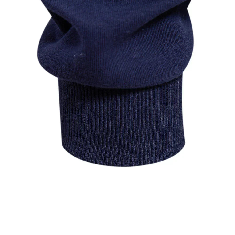Men's contrast polo jumper in black with classic collar and button placket