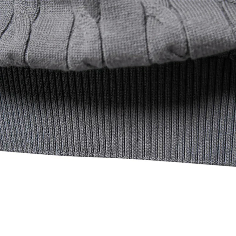 Men's cable-knit jumper in navy blue with a fine textured pattern and modern regular fit