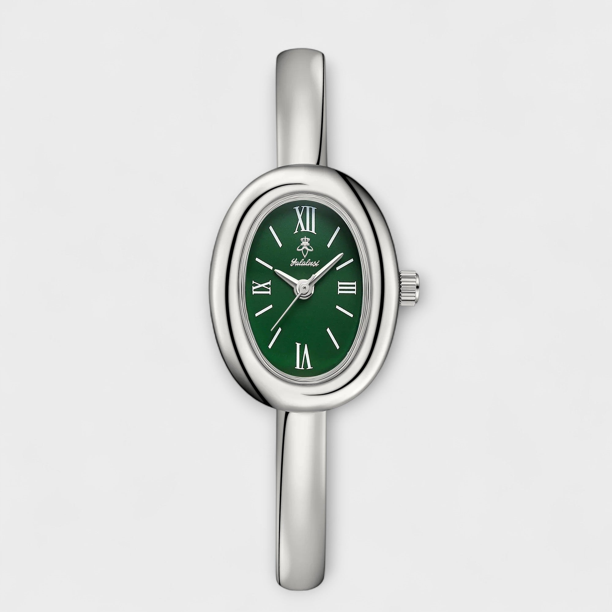 Women's classic elegance watch in silver-green with a refined polished finish
