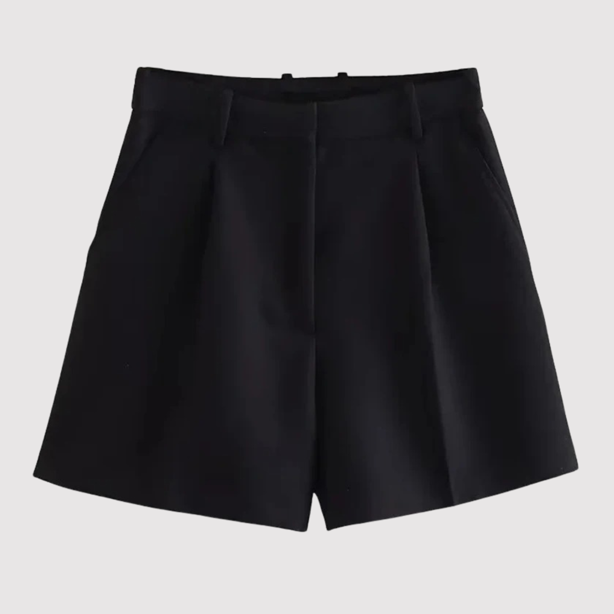 High-waist women's shorts with elasticated waistband in pink and khaki