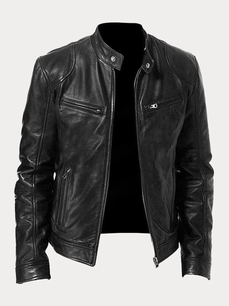 Men's signature smart jacket in black, white and khaki green with a clean, structured silhouette
