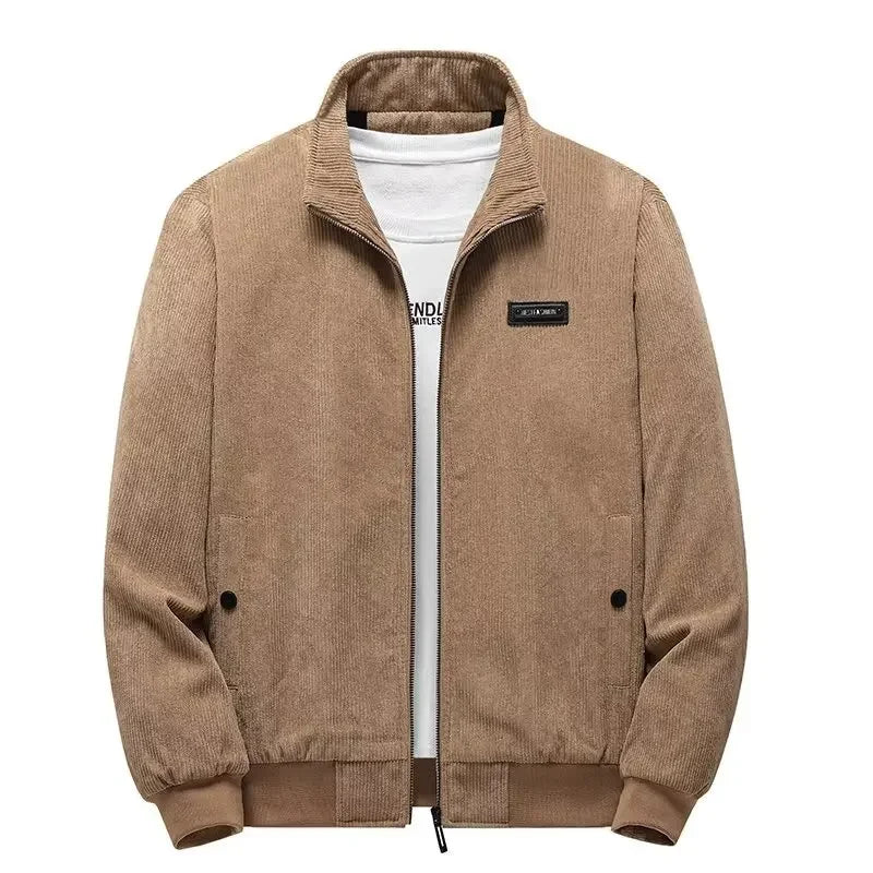 Men's lightweight lined jacket in dark green with a clean minimalist silhouette