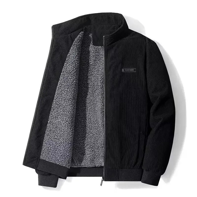 Men's lightweight lined jacket in dark green with a clean minimalist silhouette