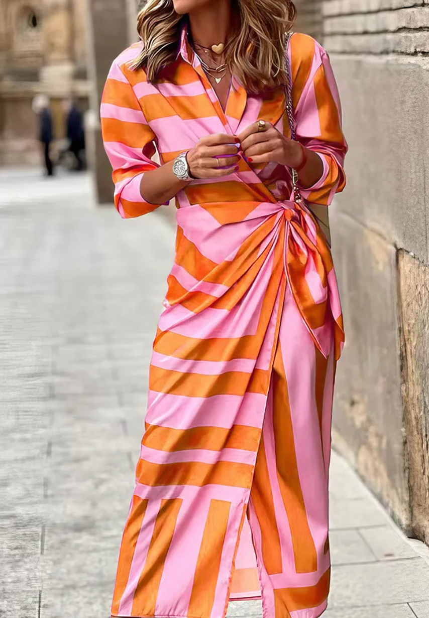 ELVINA™ | Printed Wrap Dress