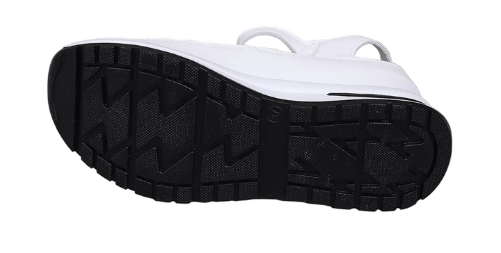 Women's strappy comfort sandals with a cushioned sole in a neutral tan colourway