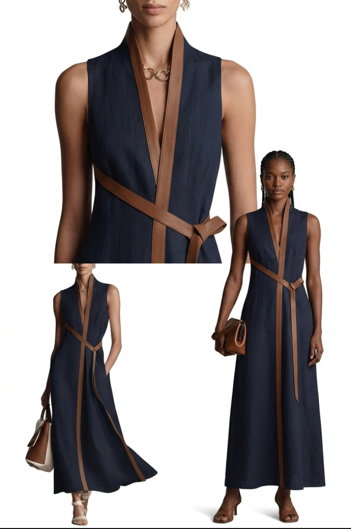 Structured dress with contrast detailing in white, also available in blue, navy, yellow and burgundy