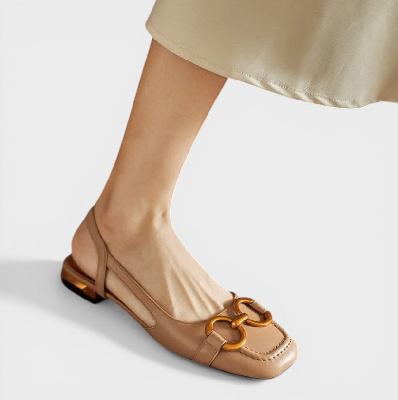 Adjustable orthopaedic sandals in beige and dark navy with supportive straps and cushioned footbed