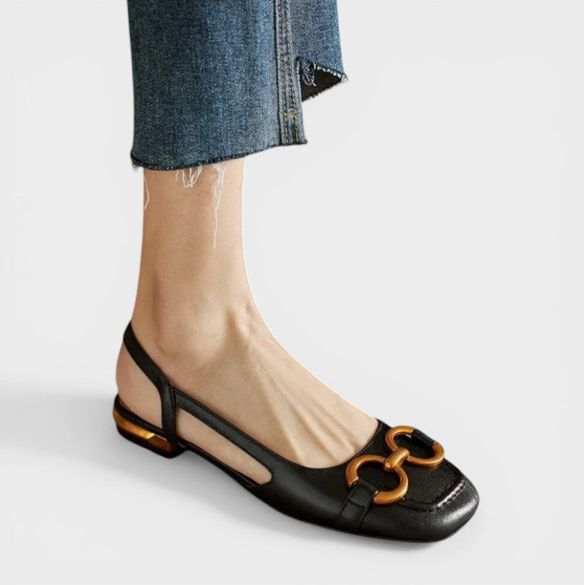 Adjustable orthopaedic sandals in beige and dark navy with supportive straps and cushioned footbed