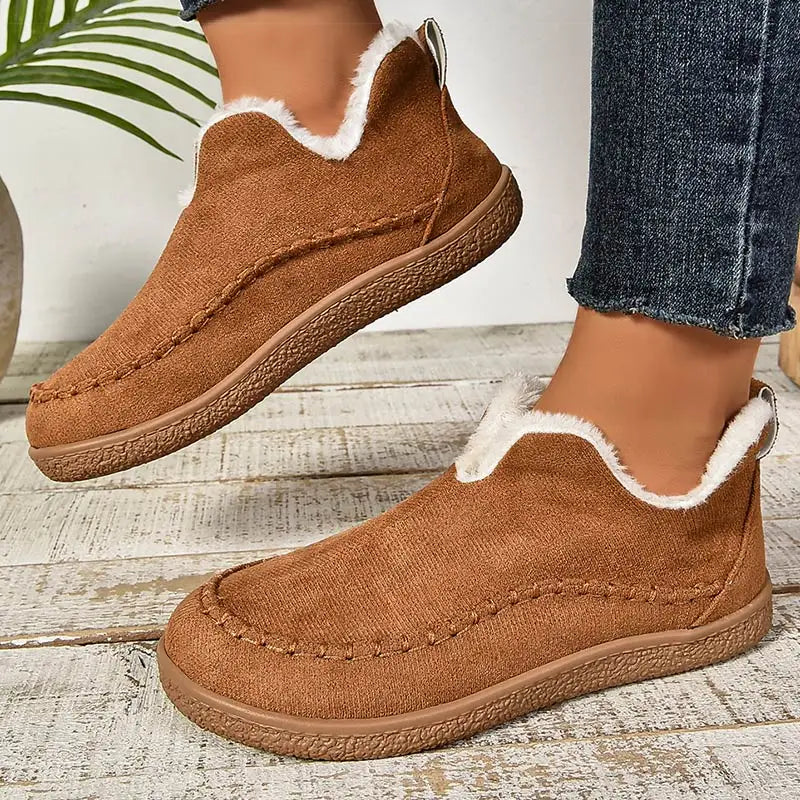 Cosy ankle boot slippers with warm lining in beige, brown, black and grey