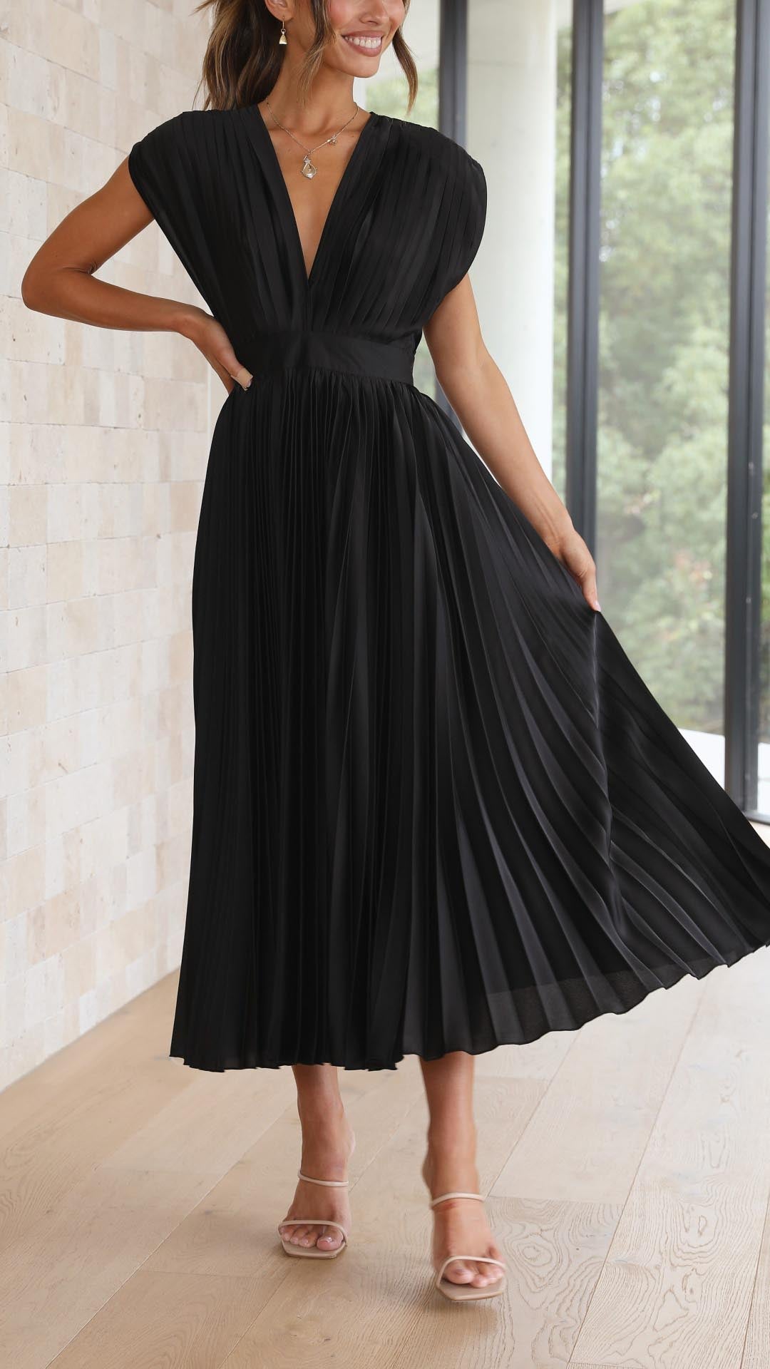Radiant Elegance | Pleated Dress