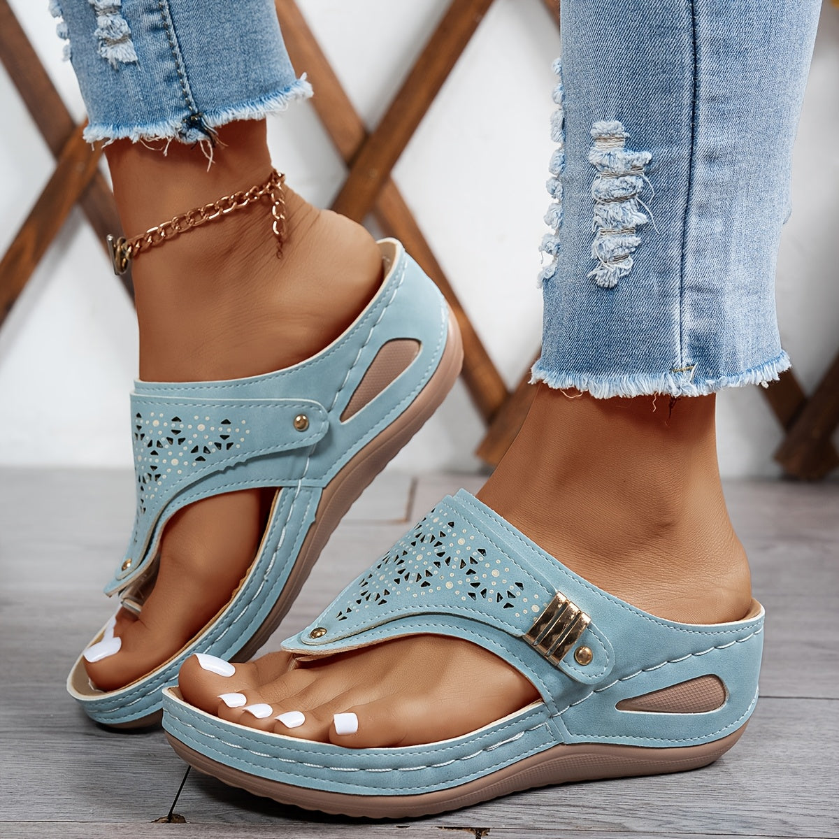 Shimmer peep-toe wedge sandals in light blue, navy, black, khaki, brown, grey and purple