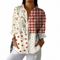 Multicolour countryside patchwork blouse with nostalgic prints in a relaxed, characterful style