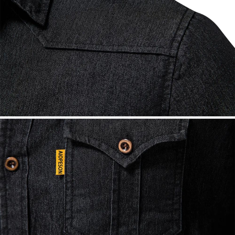 Men's slim-fit washed-blue shirt in dark navy with clean collar and structured silhouette